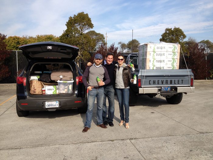 Loading the first pallets at the Richmond, California warehouse, November 2013